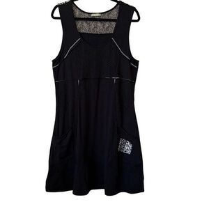 Dolcezza Black Mesh/Knit Sport Dress Size M Golf, Casual